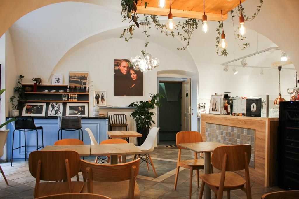 Vaulted coffee house on the ground floor of the historic building